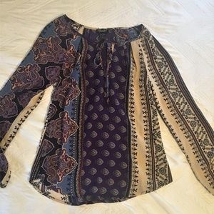 Blue Patterned Blouse